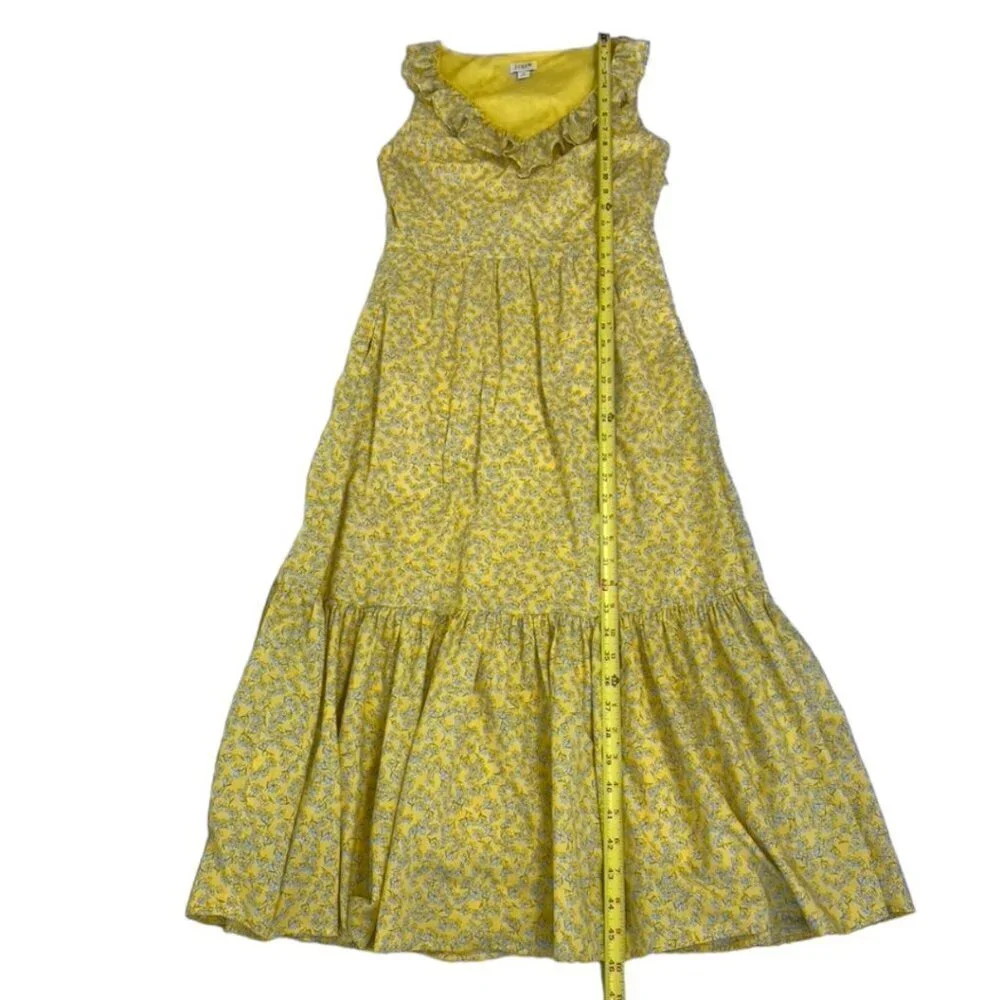 J. Crew Printed V-neck Ruffle Midi Dress